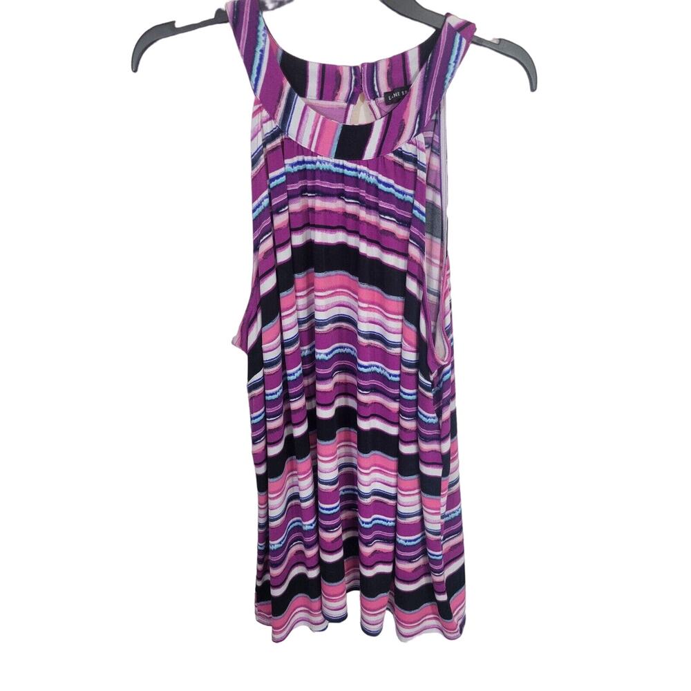 Lane Bryant Summer Tank Top Purple Striped Colorful Sleeveless Womens Size 26/28